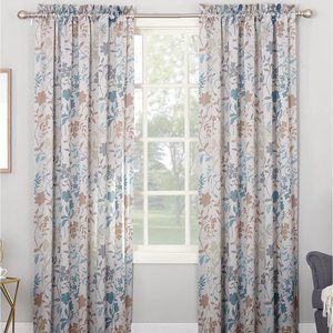 NEW Sun Zero Floral Printed Room Darkening 54" x 84" Panel (2 Panels)